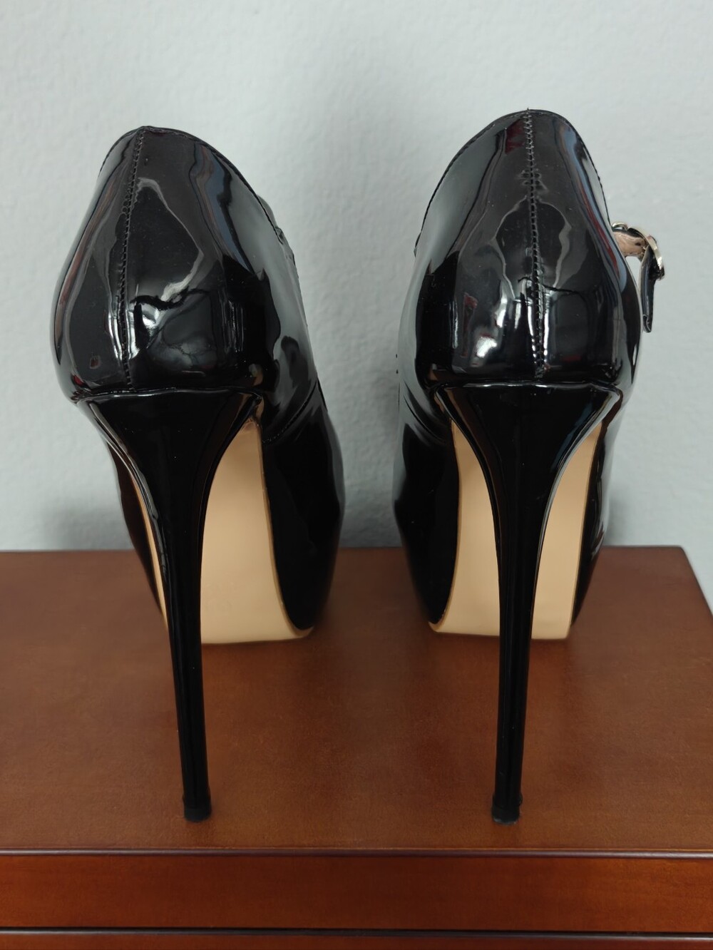 Black Patent Mary Jane 6" Platform Pumps - Picture 3 of 4